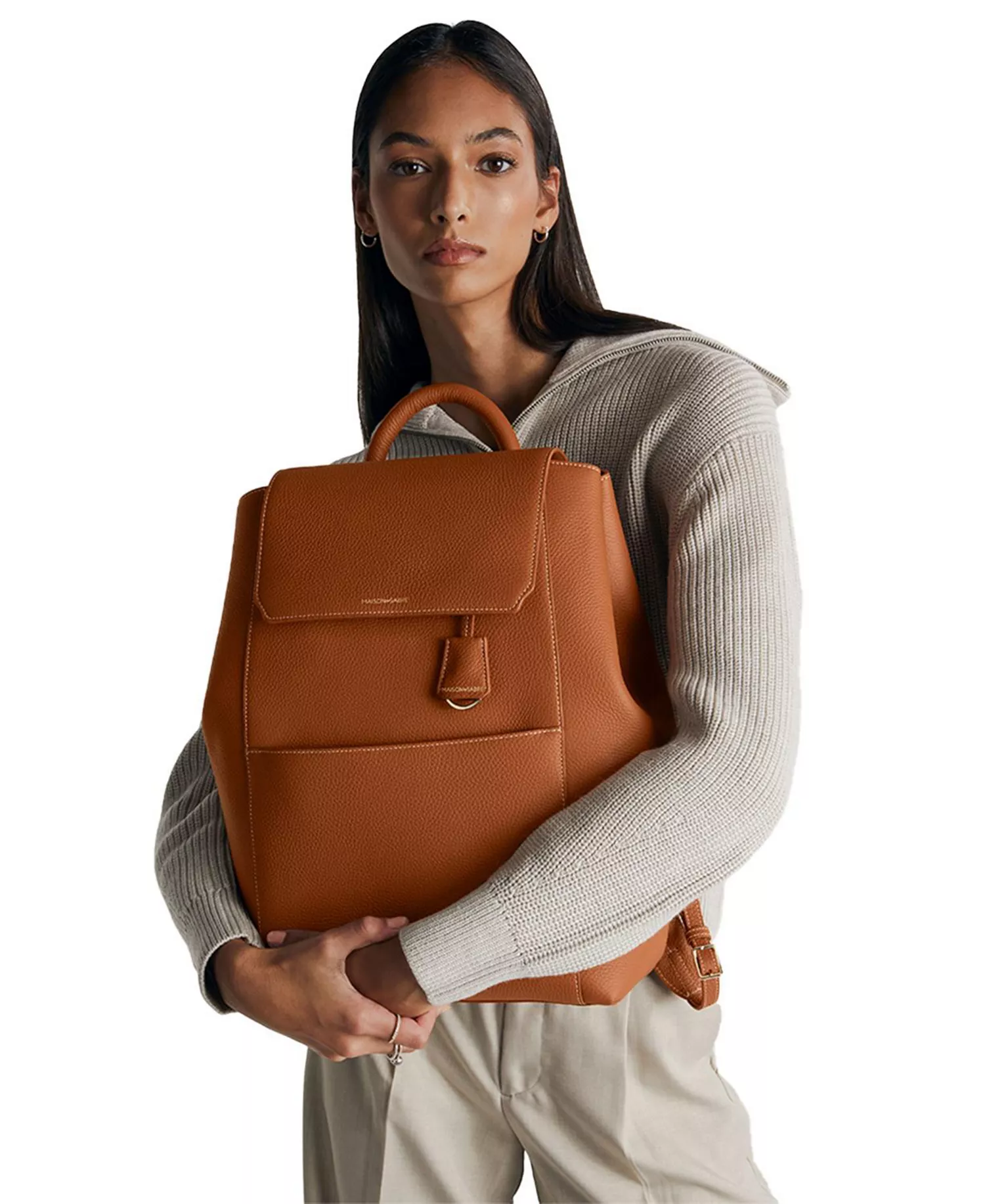 Large Leather Soft Backpack