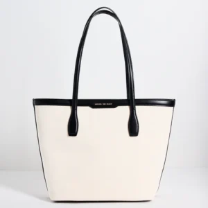 Natural Canvas Black  Bag